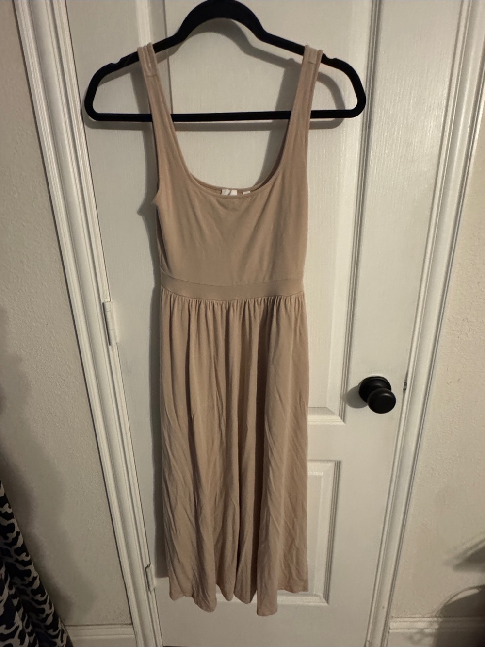Aritzia Nude/Tan Sleeveless Midi Dress
